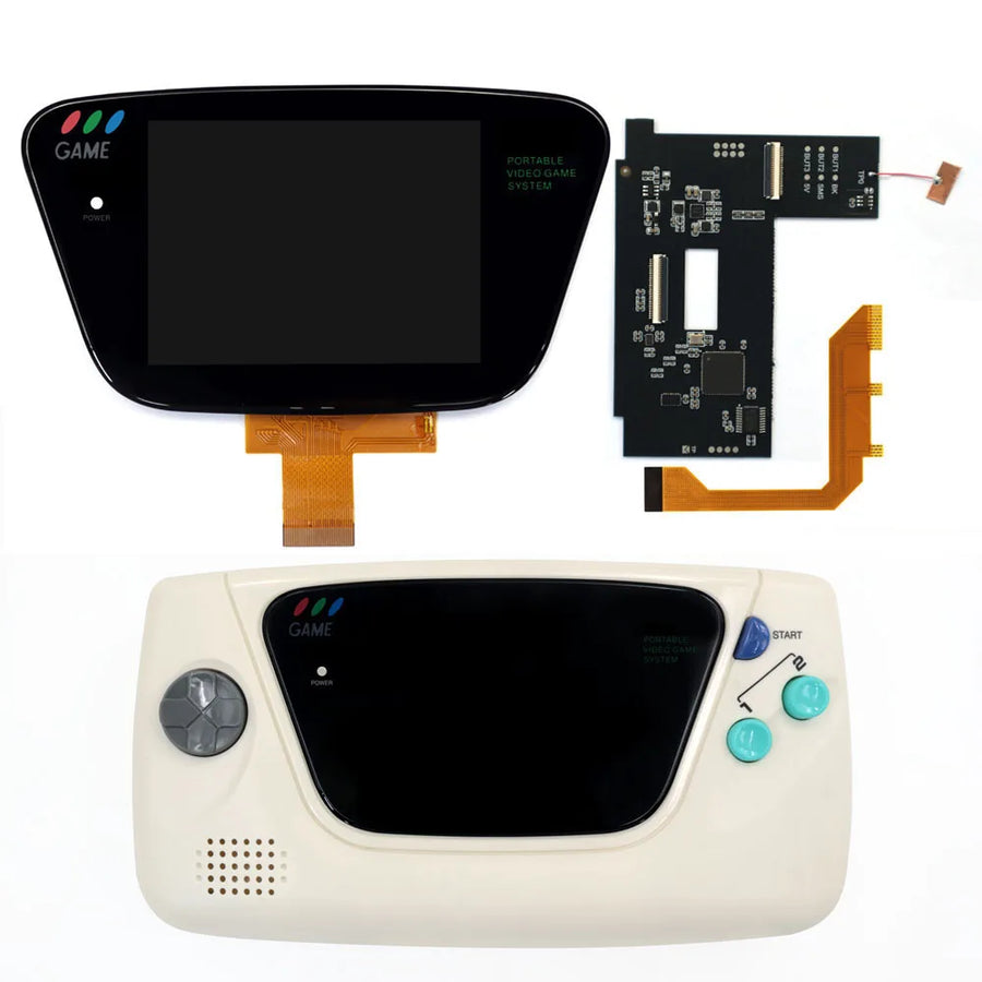 Game-Gear-IPS-Bildschirmkit mit Gehäuse (weiß)
