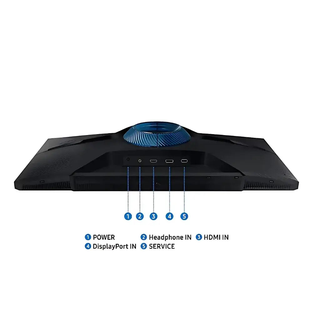 Samsung Odyssey G3 avec connectiques HDMI et DisplayPort.
