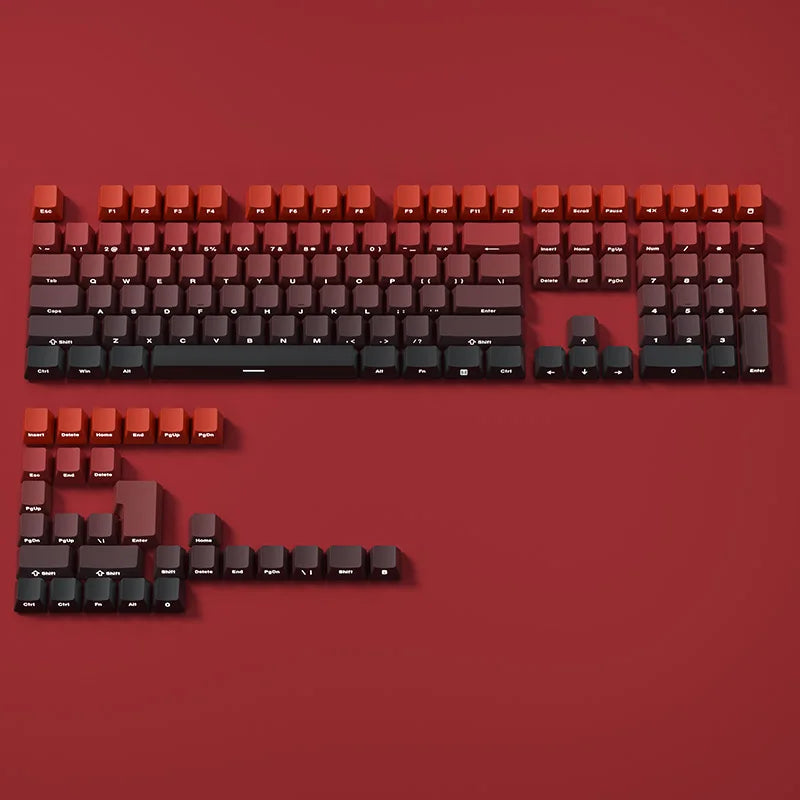 Jeu de keycaps PBT double injection, profil OEM, impression sur la face avant, clavier MX — Rouge porte-bonheur