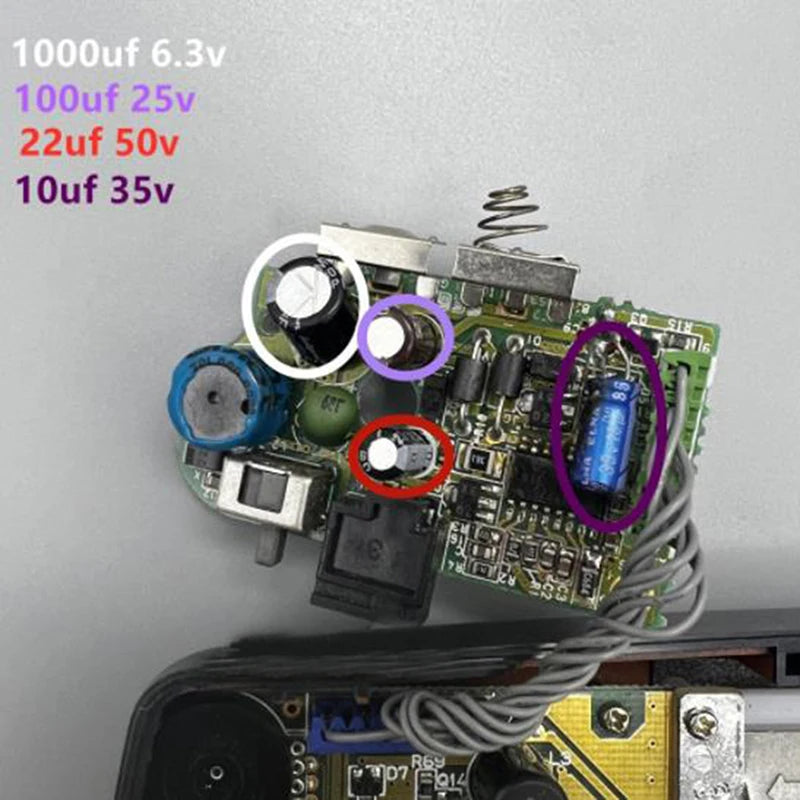Capacitor values for the Game Gear main board