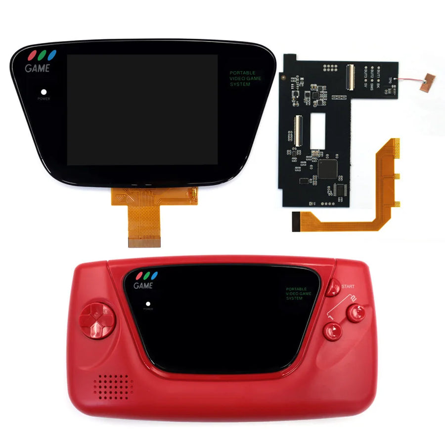 Game-Gear-IPS-Bildschirmkit mit Gehäuse (rot)