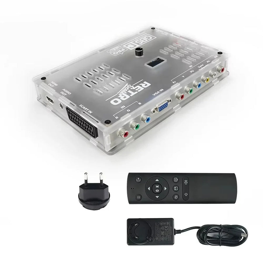 GBSC Pro avec sa télécommande et son alimentation à prise européenne