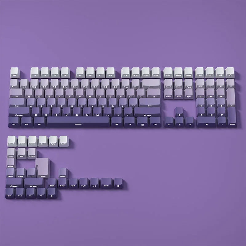 Jeu de keycaps PBT double injection, profil OEM, impression sur la face avant, clavier MX — Violet clair