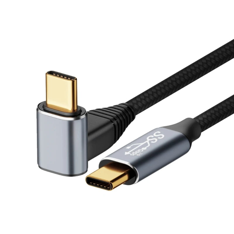 Câble USB-C vers USB-C coudé à 90°, charge 100 W et transfert 10 Gbps pour console portable — visuel 5