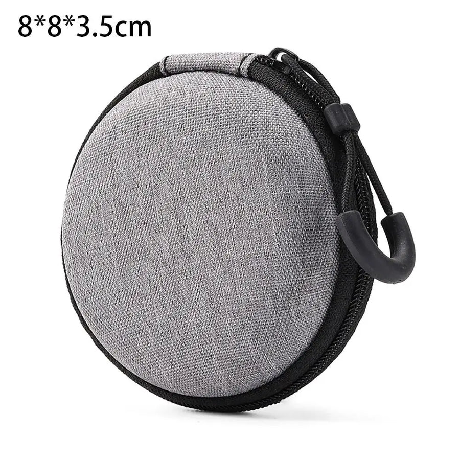 Étui de transport zippé pour console portable rétro, câbles et cartes microSD — 8 × 8 × 3,5 cm