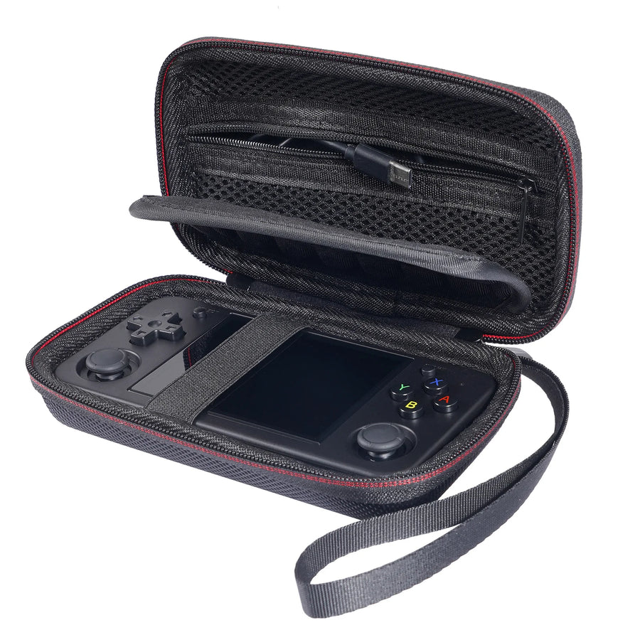Coque rigide noire de transport pour la console portable Anbernic RG35XX H, visuel principal