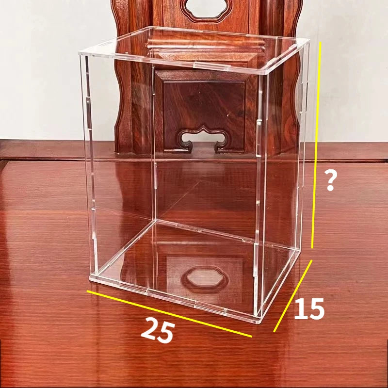 Vitrine en acrylique transparent à assembler pour figurines et objets de collection — 25 × 15 cm