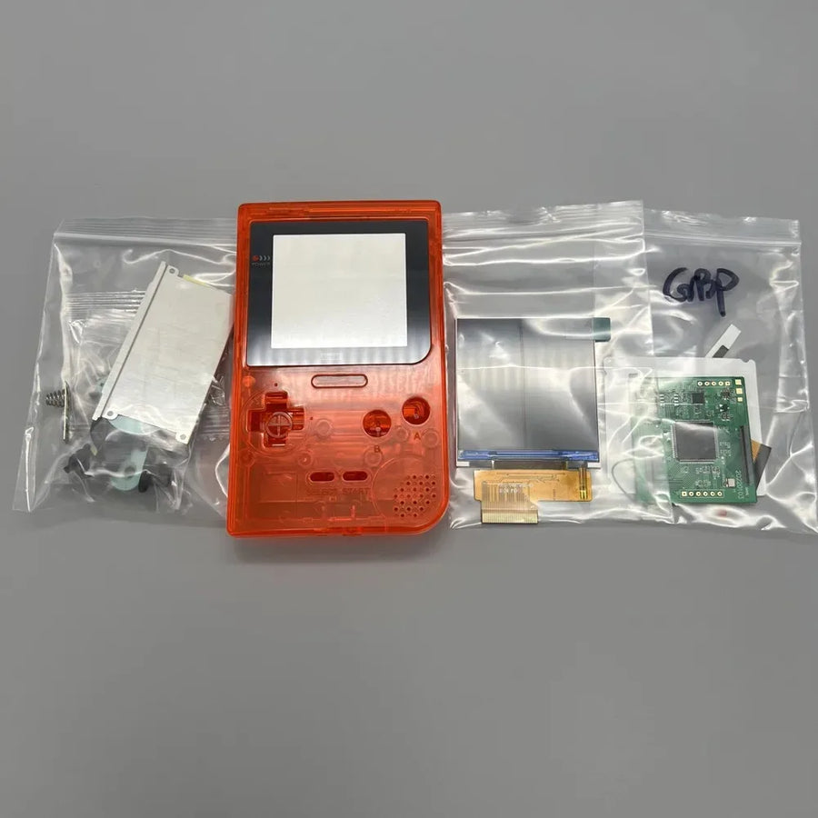 2.6" IPS screen for Game Boy Pocket with shell, translucent orange colour — image 17