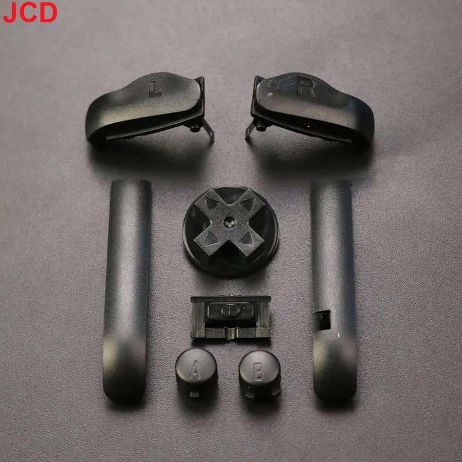 Jeu de boutons de remplacement pour Game Boy Advance : A/B, croix directionnelle et gâchettes L/R — Noir