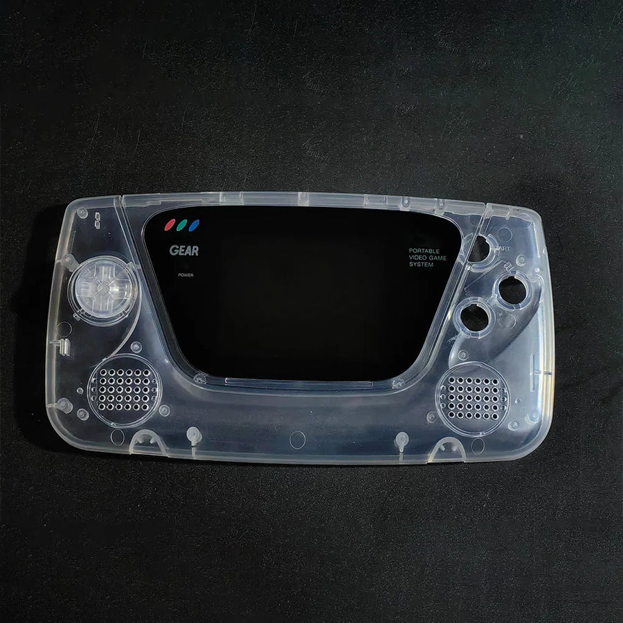 Transparentes IPS-fähiges Game-Gear-Gehäuse mit eingebautem Bildschirm