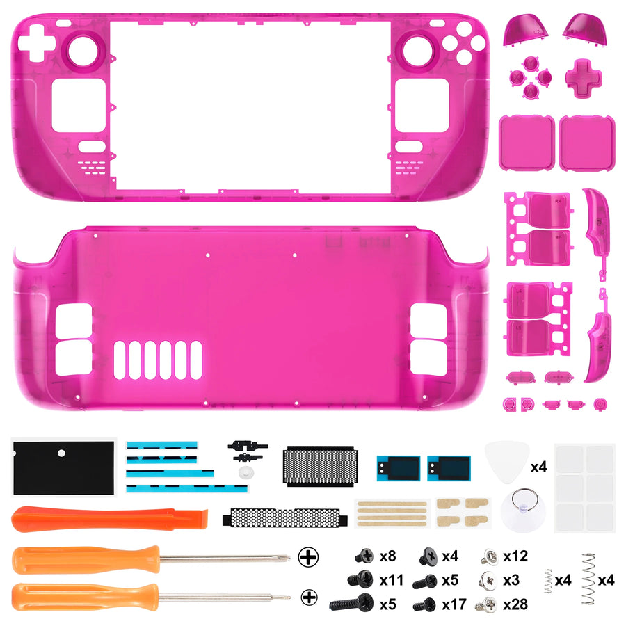 eXtremeRate full shell for Steam Deck LCD, translucent candy pink — image 35
