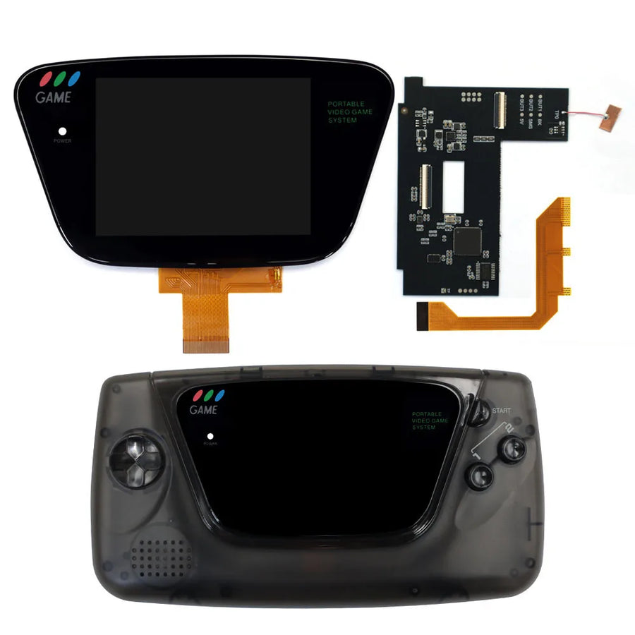 Game-Gear-IPS-Bildschirmkit mit Gehäuse (transparent schwarz)