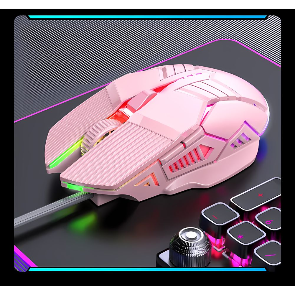 Souris Gamer RGB Rose