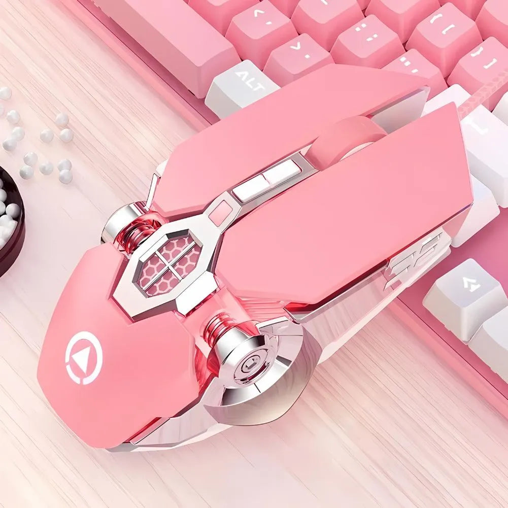 Souris Silencieuse Rose