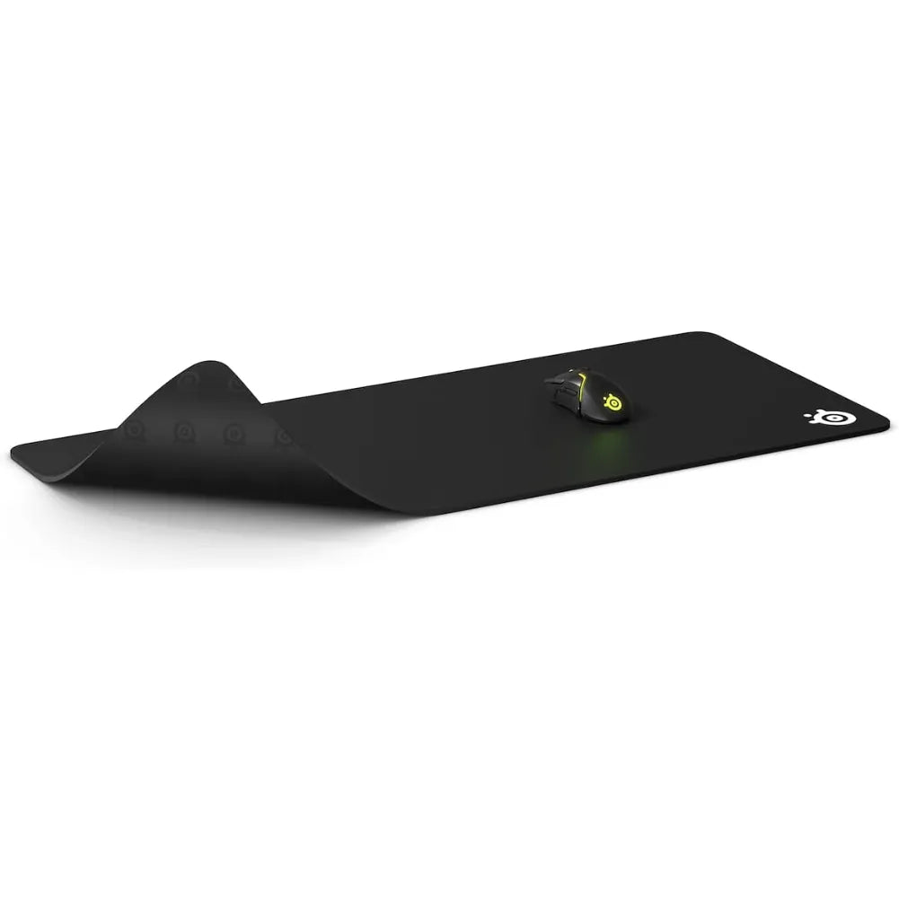 SteelSeries QcK Heavy XXL gaming mouse pad showcasing its large surface and anti-slip base.