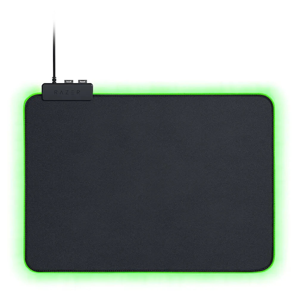 Razer Goliathus Chroma M RGB gaming mouse pad with customizable lighting and non-slip base.