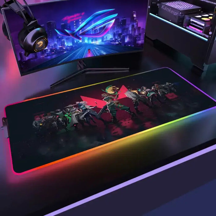 Die Oberfläche: glatt, 3 mm — Dynamisches RGB und Teamgeist – XXL-Mauspad Valorant Mega Team