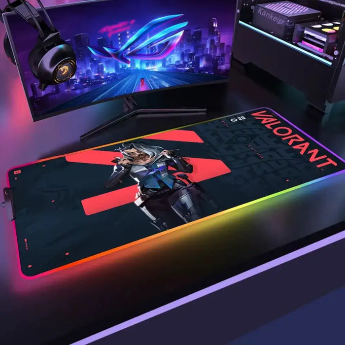 Water-repellent surface, 3 mm — Silent stability – Valorant Fade gaming mouse pad