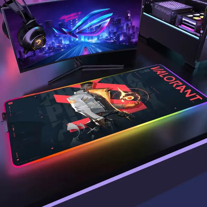 Die Oberfläche: glatt, 3 mm — RGB-Power – Gaming-Mauspad Valorant Phoenix