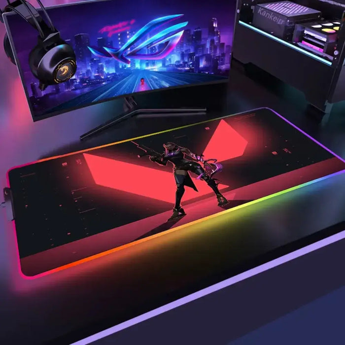 Die Oberfläche: glatt, 3 mm — Intensives RGB und sichere Kontrolle – XXL Mauspad Valorant Reyna