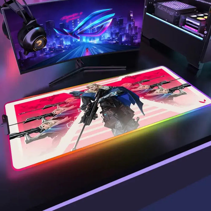 Die Oberfläche: glatt, 3 mm — Taktisches RGB und präzises Zielen – XXL Mauspad Valorant Sova