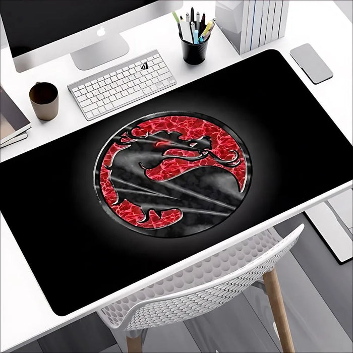 Ein weiches Gewebe mit 2 mm — Schwarze Gamer-Mausmatte Mortal Kombat Drache