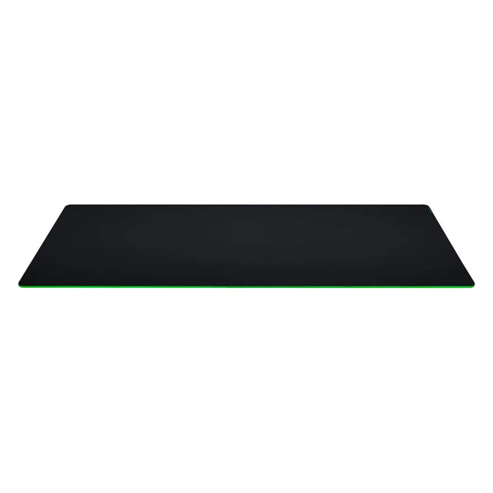 Razer Gigantus V2 XXL gaming mouse pad with black surface and green edges for enhanced control and stability.