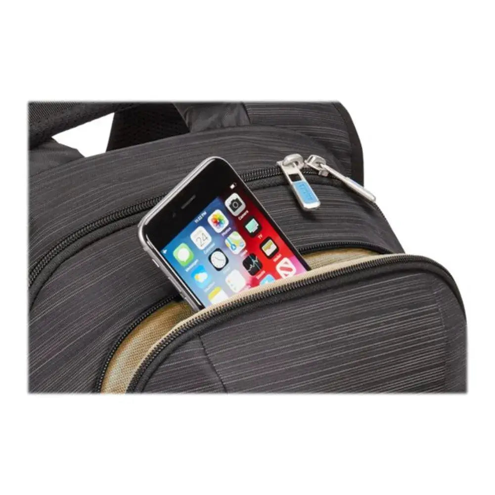 Poche frontale extensible du Thule Construct Backpack 24L avec téléphone
