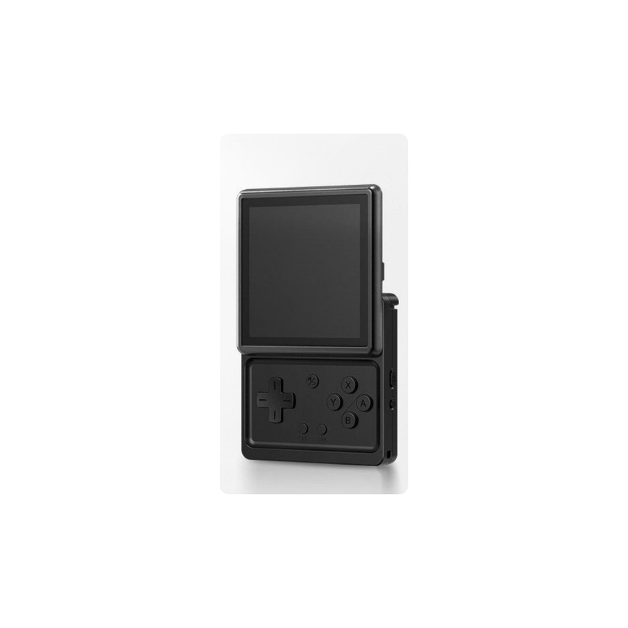 Console Anbernic RG Rotate en coloris noir, châssis aluminium et ABS, écran carré relevé