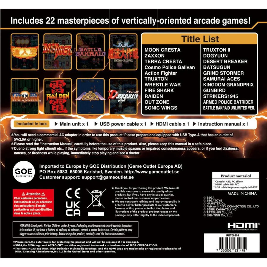 Astro City Mini V, mini borne d'arcade verticale à écran 4,6 pouces