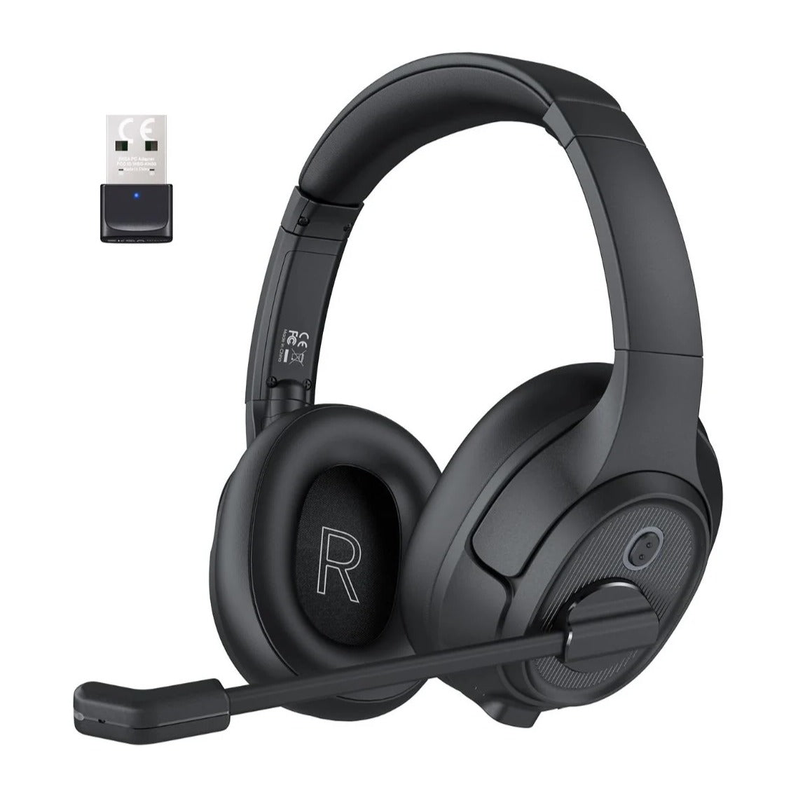 Casque gamer sans fil de couleur noir