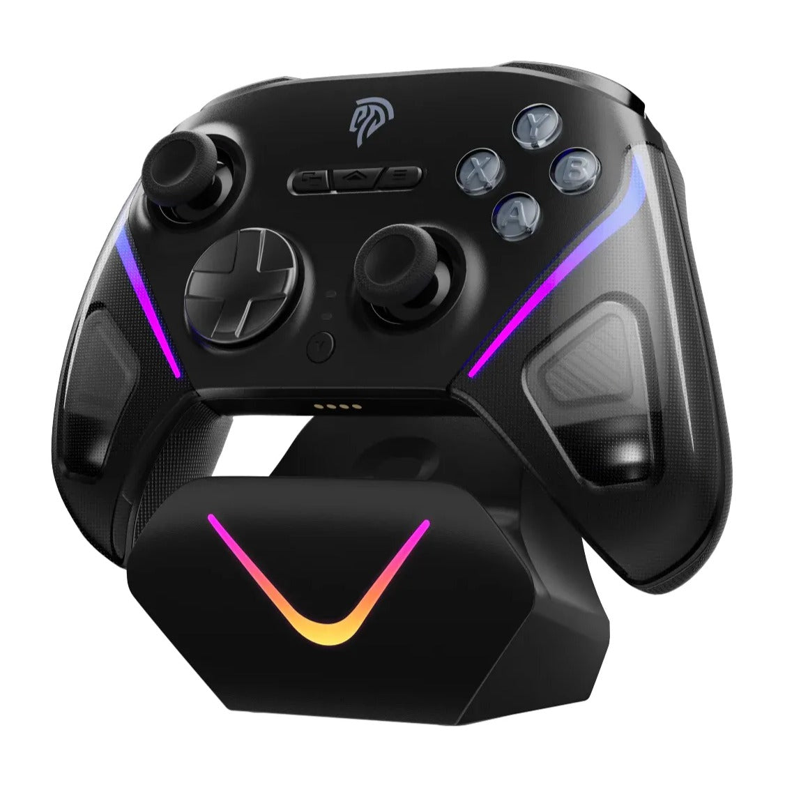 EasySMX D10 Noir Manette gaming multiplateforme sur dock de charge, design ergonomique et moderne.