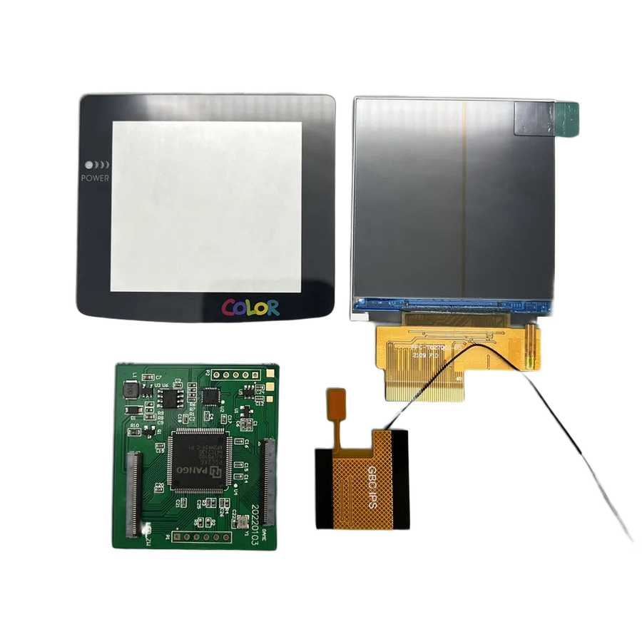 Dalle IPS 2,6 pouces pour Game Boy Color affichant le rendu en grille de pixels