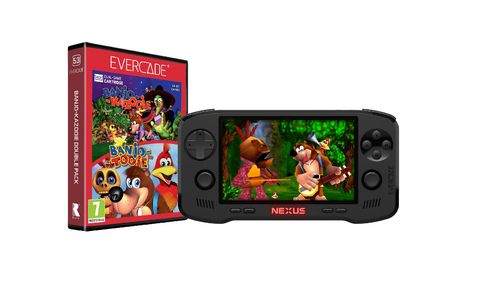 Evercade Nexus — console portable à cartouches, écran 5,89 pouces, livrée avec Banjo-Kazooie et une pochette