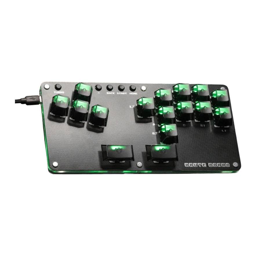 Haute42 Haute Board 16 mini hitbox with green backlight and USB cable