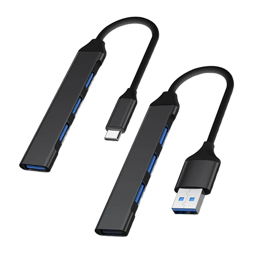 USB-Hub mit 4 Ports, USB-A oder USB-C — USB-3.0-Standard, 15-cm-Kabel