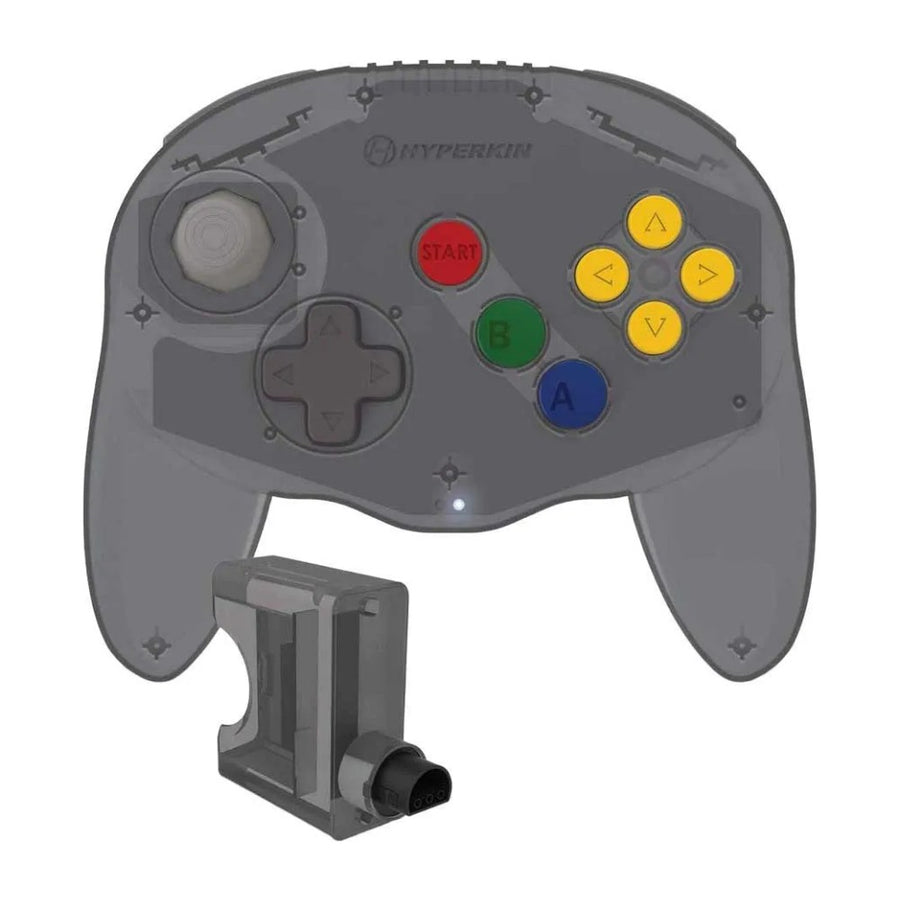 Manette Bluetooth Hyperkin Admiral au format N64, coloris noir espace, avec son récepteur