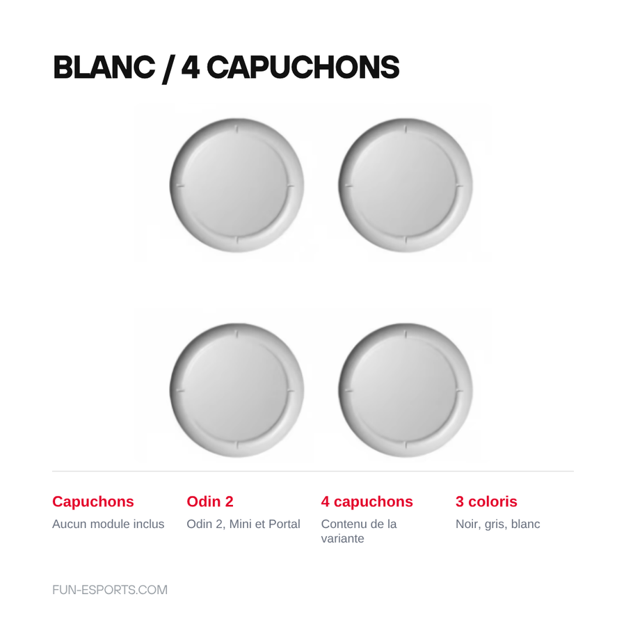 Variante blanc, 4 capuchons de joystick pour Odin 2