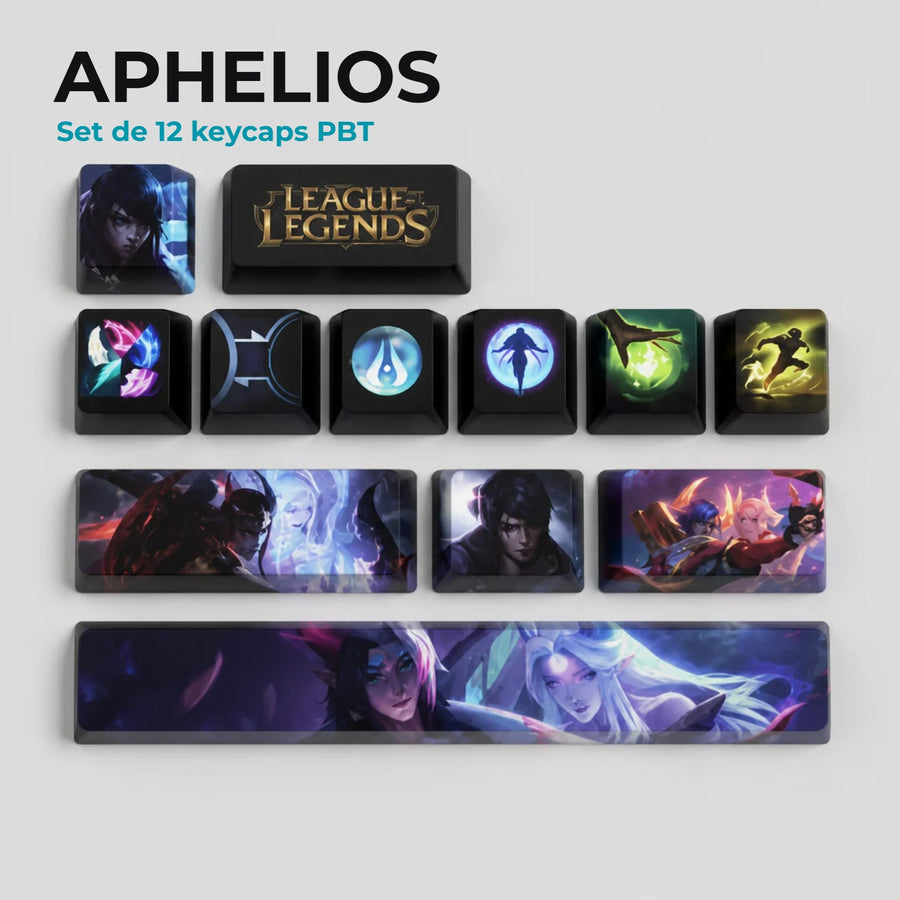 Aphelios League of Legends keycaps — 12-key PBT set