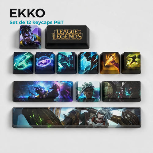 Ekko League of Legends Keycaps – Reihe für Reihe auf einer TKL-Tastatur