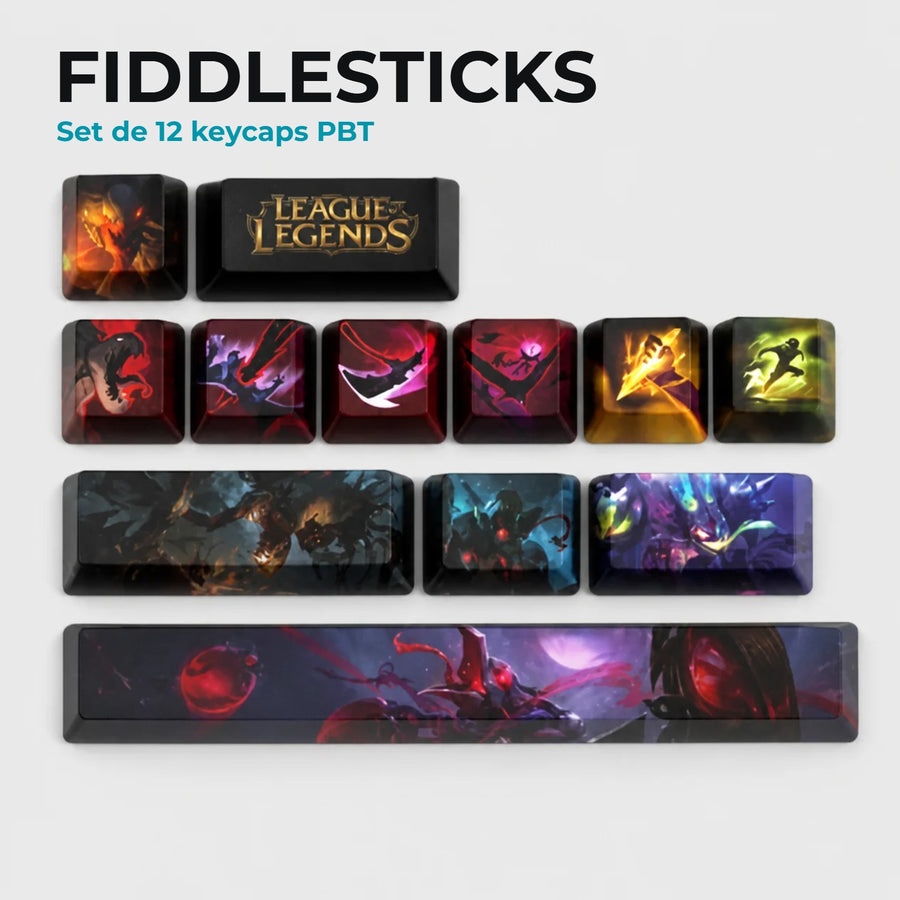 Fiddlesticks League of Legends keycaps — 12-key PBT set