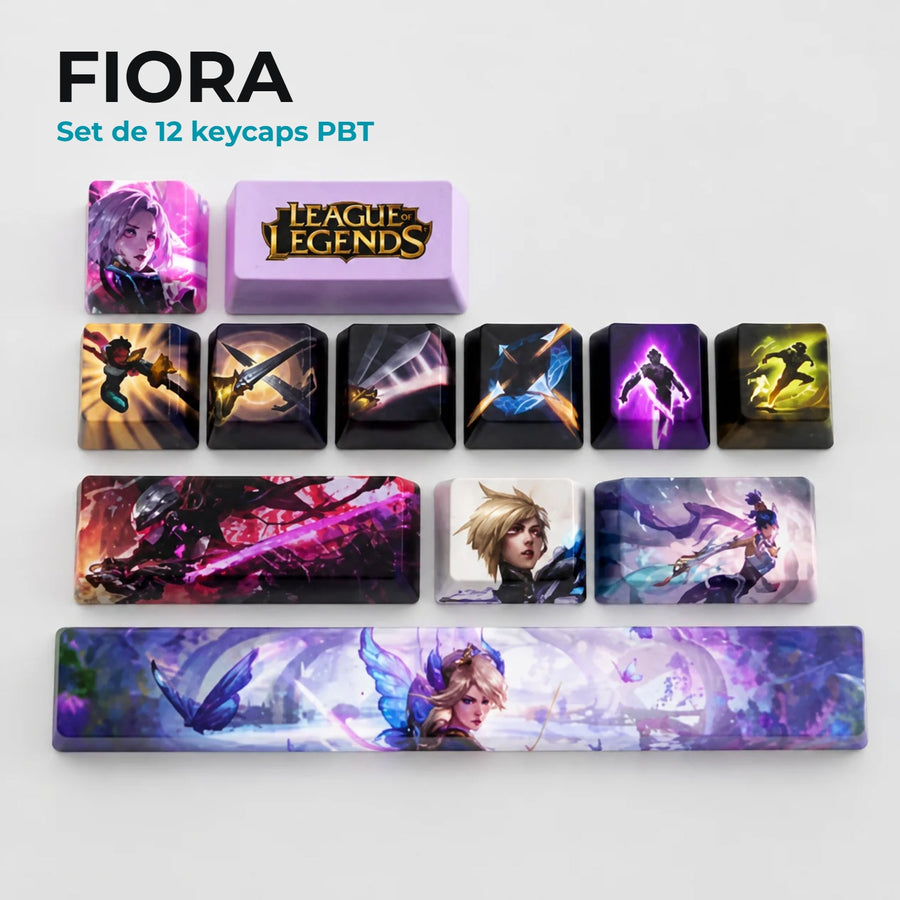 Fiora League of Legends Keycaps — PBT-Set mit 12 Tasten
