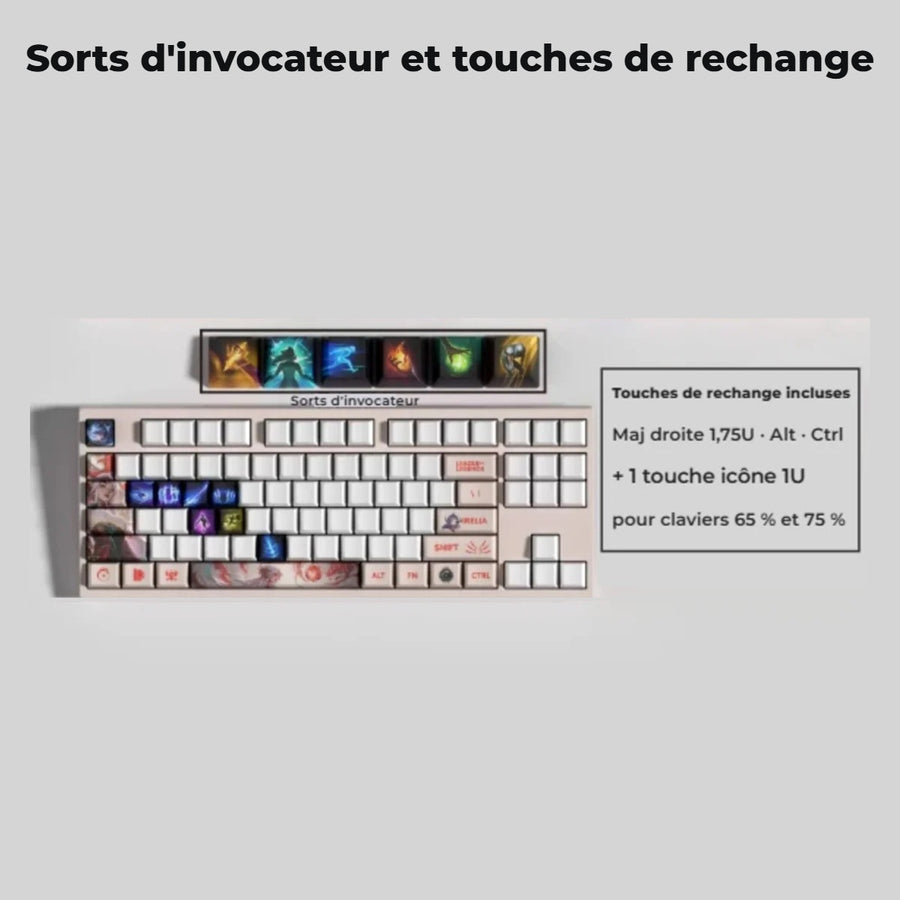 Irelia League of Legends keycaps — summoner spells and spare keys for 65% and 75% keyboards
