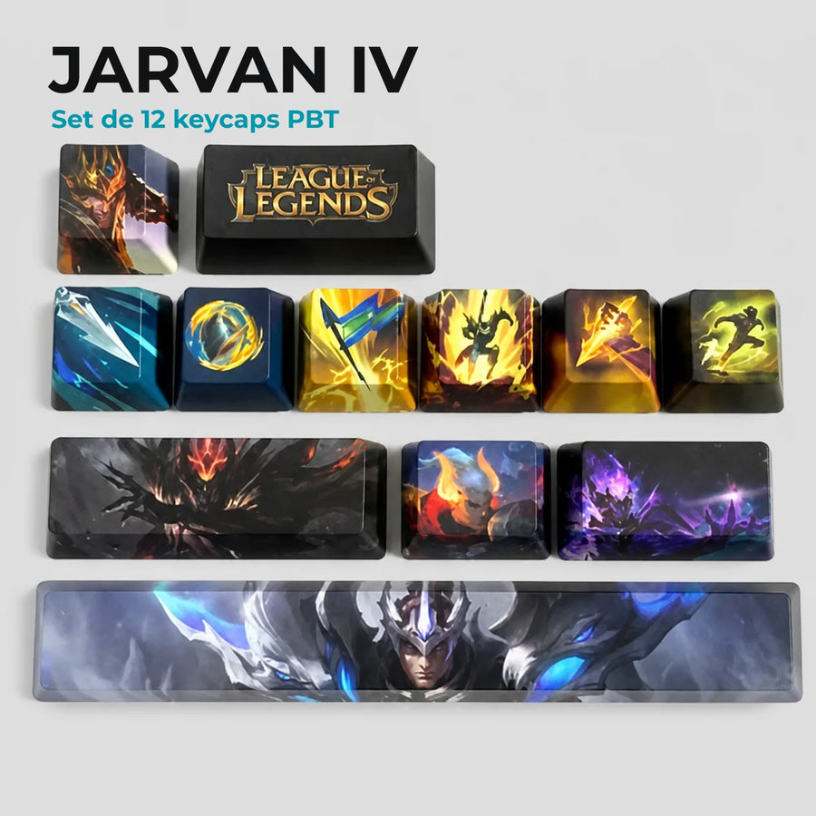 Jarvan IV League of Legends Keycaps — PBT-Set mit 12 Tasten