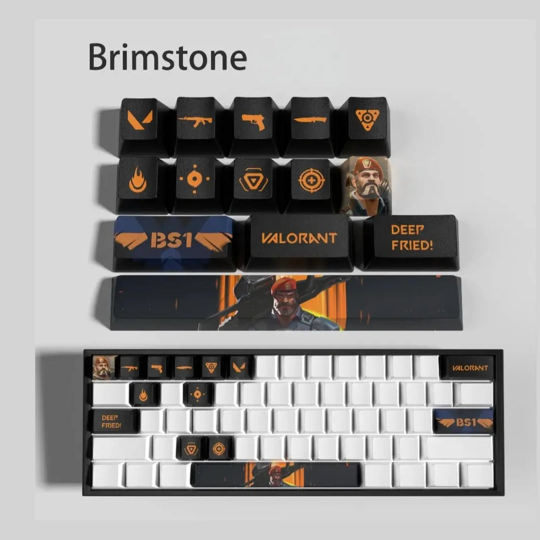 Set de 14 keycaps Valorant Brimstone en PBT ultra-résistant