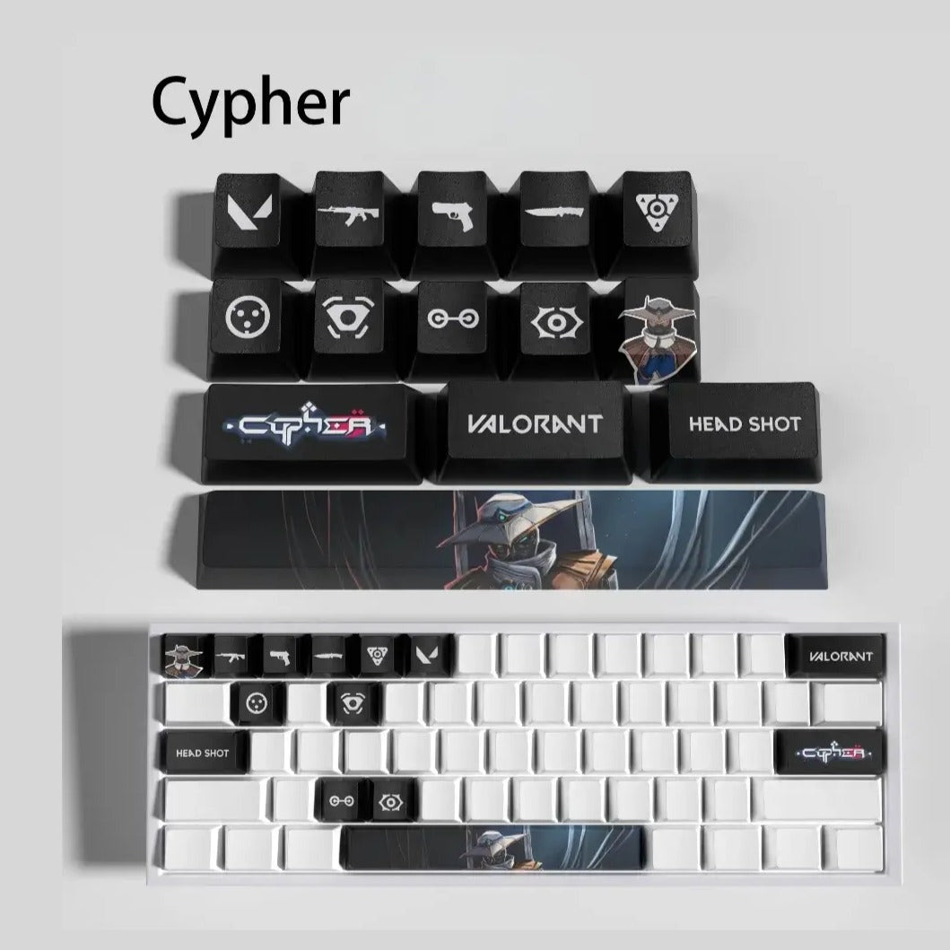 Set de 14 keycaps Valorant Cypher en PBT ultra-résistant