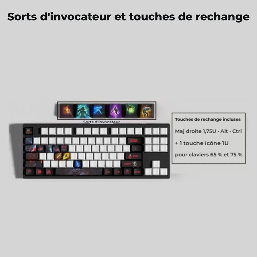 Zed League of Legends keycaps — summoner spells and spare keys for 65% and 75% keyboards