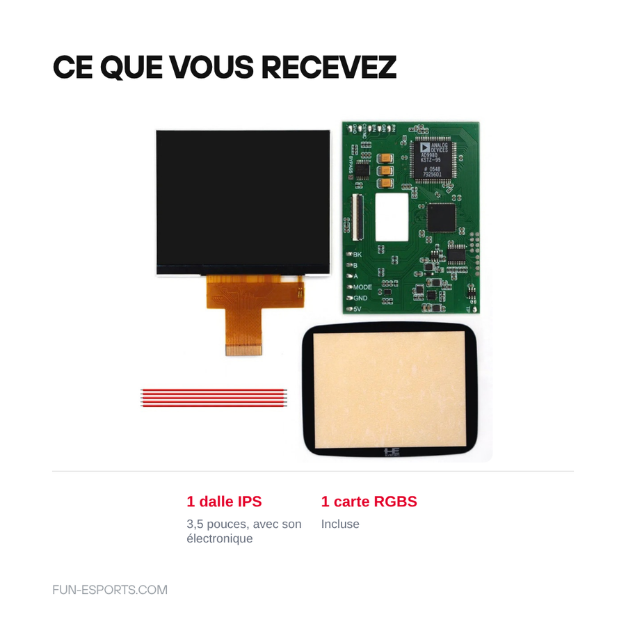 IPS-Display-Kit von Hispeedido für PC Engine GT: 3,5-Zoll-IPS-Panel mit Elektronik und RGBS-Platine