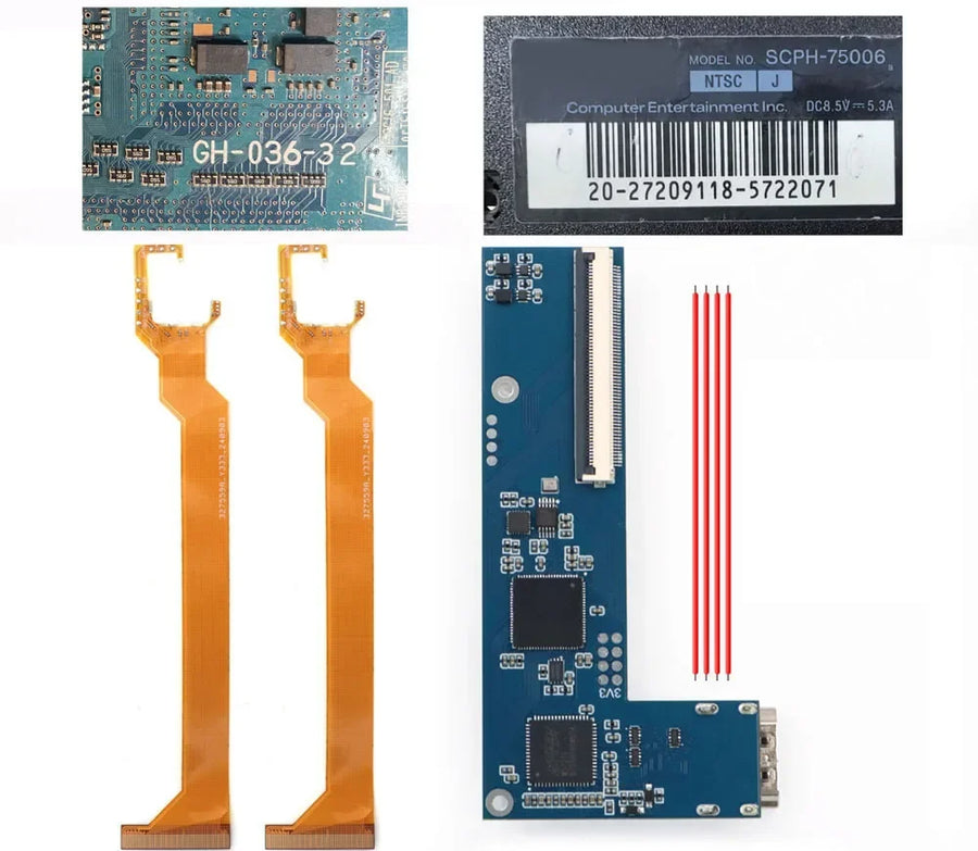 Internal HDMI kit for PS2 Slim, motherboard GH-036 · 2 ribbon cables — image 23