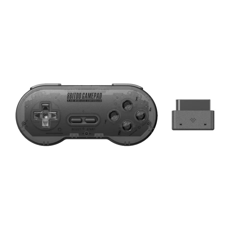 Manette SNES 8BitDo SN30 noire, manette rétro sans fil 2.4G, visuel principal